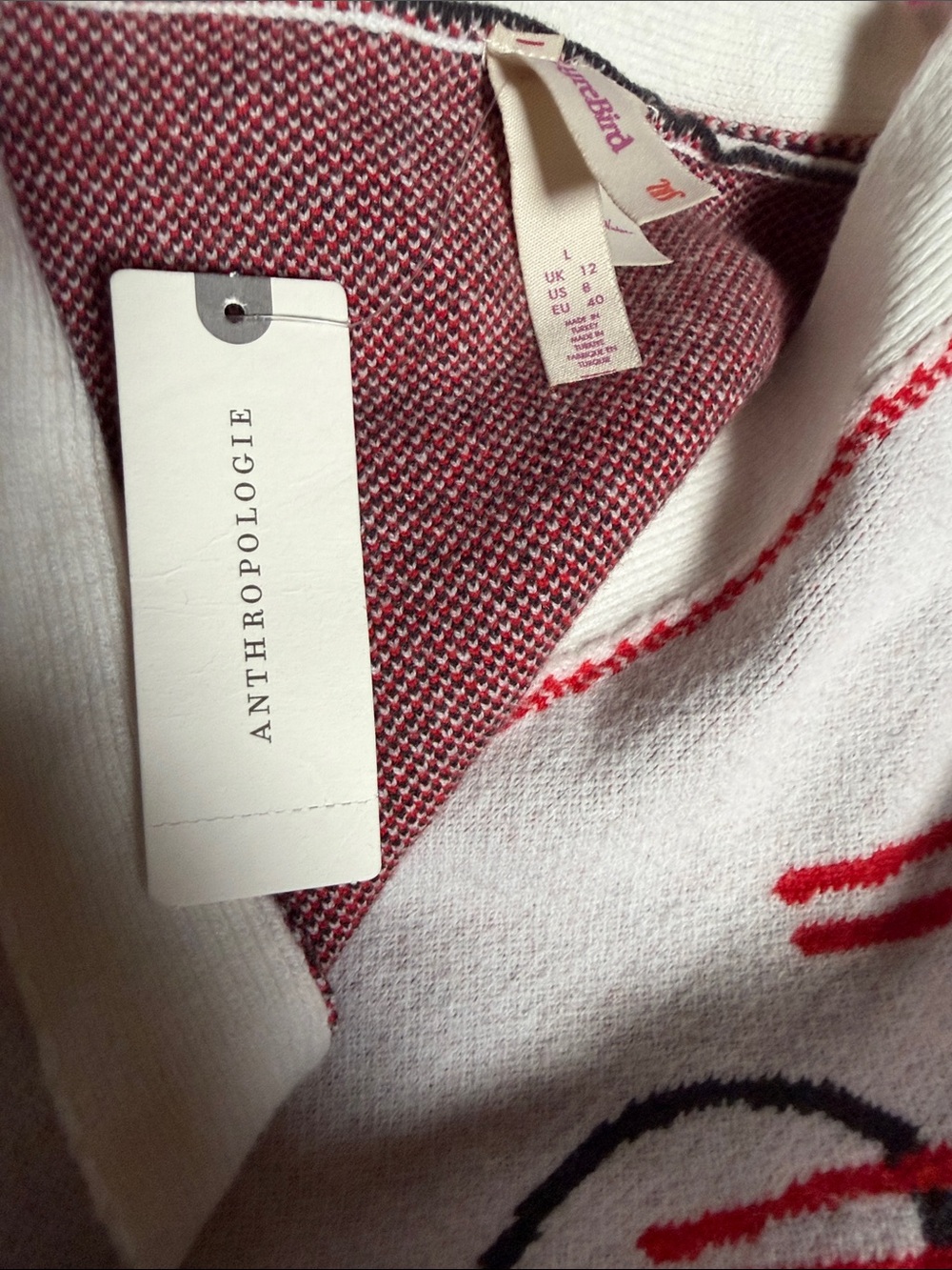 Anthropologie Lyrebird X Jordon Nickson Cardigan Sweater Ivory Pattern NWT - Picture 6 of 6